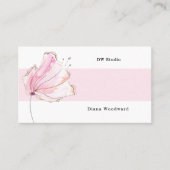 Modern Pink Floral Visitekaartje (Voorkant)