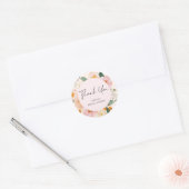 Modern Pink Floral Vrijgezellenfeest Hartelijk dan Ronde Sticker (Envelop)