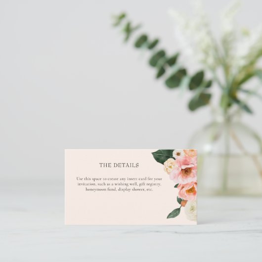 Modern Pink Floral Vrijgezellenfeest Informatiekaartje (Staand voorkant)