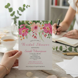 Modern Pink Floral Vrijgezellenfeest Kaart