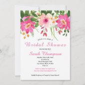 Modern Pink Floral Vrijgezellenfeest Kaart (Voorkant)