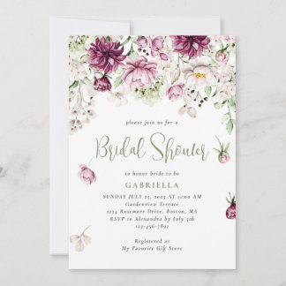 Modern Pink Floral Waterverf Vrijgezellenfeest Kaart