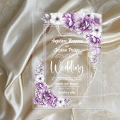 Modern Pink Floral Wedding Acryl Uitnodigingen