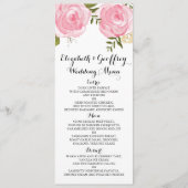 Modern  Pink Floral Wedding Menu (Voorkant)