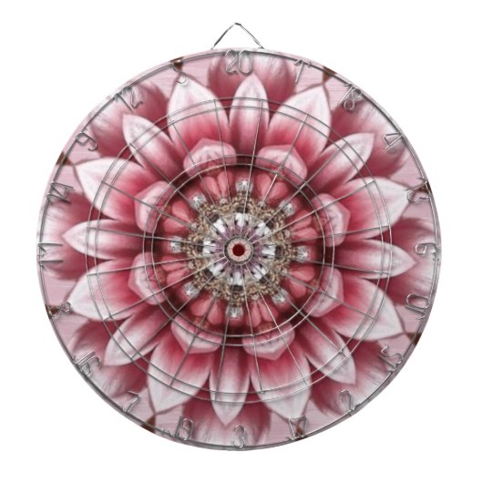 Modern Pink Flower Dartboard Dartbord (Voorkant)