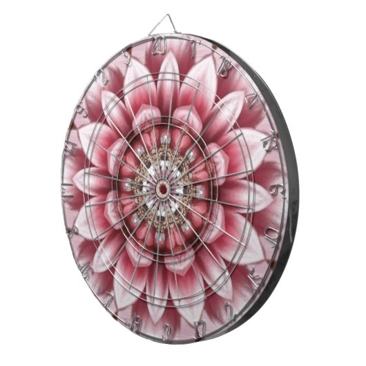 Modern Pink Flower Dartboard Dartbord (Voorkant Rechts)