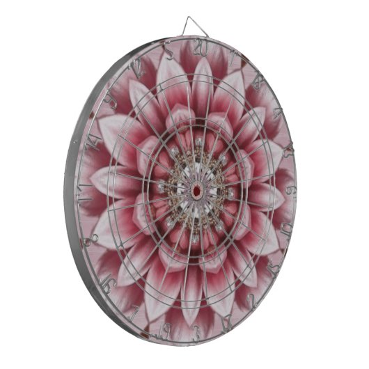 Modern Pink Flower Dartboard Dartbord (Voorkant Links)
