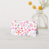 Modern Pink Flower Garden Boho Plaatskaartje (Achterkant)