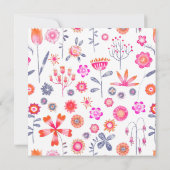 Modern Pink Flower Garden Boho Verloving Kaart (Achterkant)