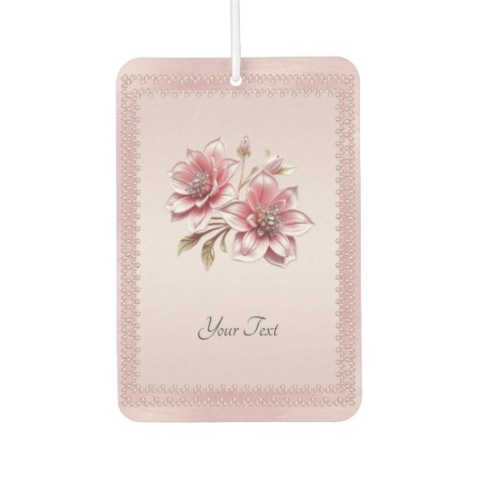 Modern Pink Flowers Air Freshener Luchtverfrisser (Voorkant)