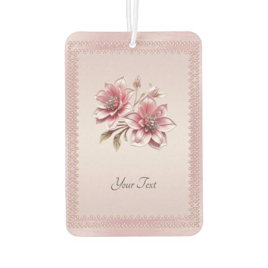 Modern Pink Flowers Air Freshener Luchtverfrisser (Achterkant)
