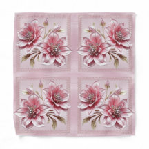 Modern Pink Flowers Bandana