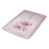 Modern Pink Flowers Bath Mat (Gekanteld)