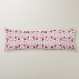Modern Pink Flowers Body Pillow Lichaamskussen