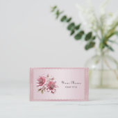 Modern Pink Flowers Business Card Visitekaartje (Staand voorkant)