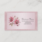 Modern Pink Flowers Business Card Visitekaartje (Achterkant)