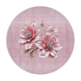Modern Pink Flowers Cutting Board Snijplank