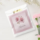 Modern Pink Flowers Favor Bag Bedankzakje (Gezegeld)