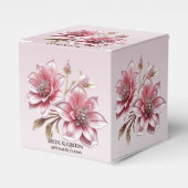 Modern Pink Flowers Favor Box Bedankdoosjes (Voorkant Zijde)