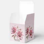 Modern Pink Flowers Favor Box Bedankdoosjes (Geopend)