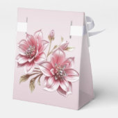 Modern Pink Flowers Favor Box Bedankdoosjes (Achterkant)