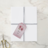 Modern Pink Flowers Gift Tag Cadeaulabel (Met Touw)
