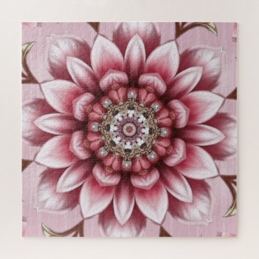 Modern Pink Flowers Jigsaw Puzzle Legpuzzel (Horizontaal)