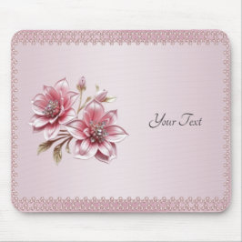 Modern Pink Flowers Mousepad Muismat