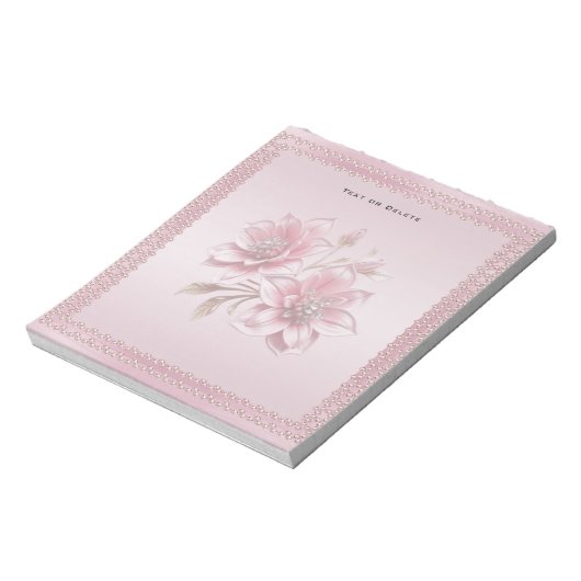 Modern Pink Flowers Notepad Notitieblok (Linkerzijde)