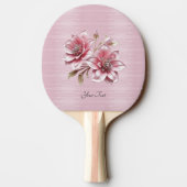 Modern Pink Flowers Ping Pong Paddle Tafeltennisbatje (Achterkant)