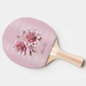 Modern Pink Flowers Ping Pong Paddle Tafeltennisbatje (Zijkant)