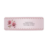 Modern Pink Flowers Return Address Label (Voorkant)