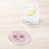 Modern Pink Flowers Sandstone Onderzetter (Zijkant)