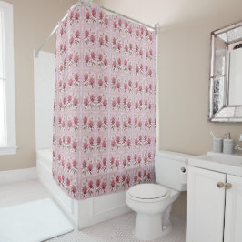 Modern Pink Flowers Shower Curtain Douchegordijn
