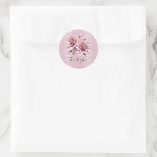 Modern Pink Flowers Sticker (Tas)