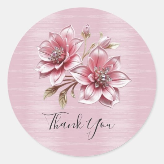Modern Pink Flowers Sticker (Voorkant)