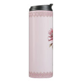 Modern Pink Flowers Thermal Tumbler Thermosbeker (Gedraaid links)