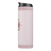 Modern Pink Flowers Thermal Tumbler Thermosbeker (Geroteerd rechts)