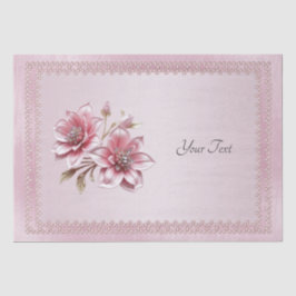 Modern Pink Flowers Tissue Paper Tissuepapier