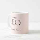 Modern Pink Future CEO Name | Girly Gift Koffiemok (Voorkant links)