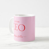 Modern Pink Future CEO Name | Girly Gift Koffiemok (Voorkant links)