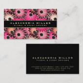 Modern Pink Gerbera Daisy Floral Visitekaartje (Voorkant / Achterkant)