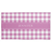 Modern Pink Gingham Plaid Kussensloop (Voorkant)