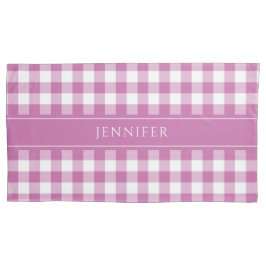 Modern Pink Gingham Plaid Kussensloop