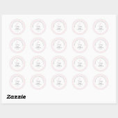 Modern Pink Gingham Swan Baby shower Bedankt Ronde Sticker (Vel)