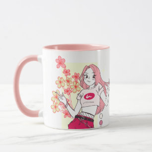 Modern Pink Girl Boss Coffee Mok