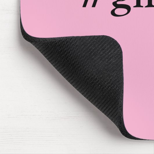 Modern Pink Girl Boss & Name | best Girly Mousepad Muismat (Hoek)