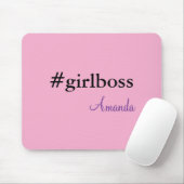 Modern Pink Girl Boss & Name | best Girly Mousepad Muismat (Met muis)