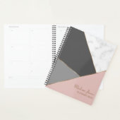Modern Pink Girly Chic Marble Persoonlijke naam Planner (Display)