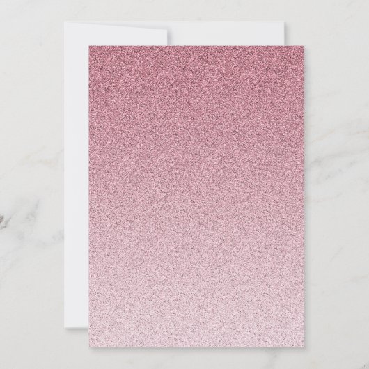 Modern Pink Glitter Faux Ombre Sweet 16 Uitnodigin Kaart (Achterkant)